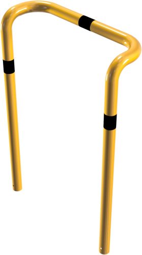 Anti-nudge hoop double-sided, deep version steel tube Ø 76 mm yellow / black