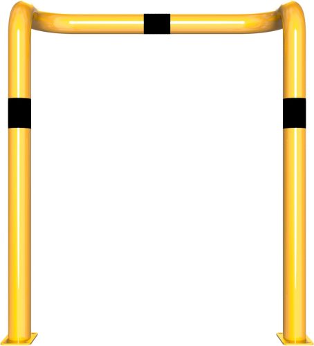 Anti-nudge hoop double-sided, deep version steel tube Ø 76 mm yellow / black