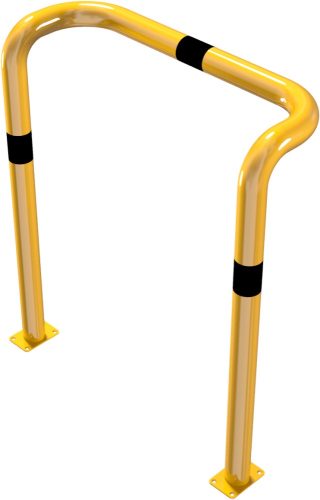 Anti-nudge hoop double-sided, deep version steel tube Ø 76 mm yellow / black