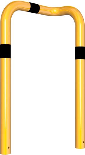 Anti-nudge hoop 90° one sided- deep version steel tube Ø 76 mm yellow / black