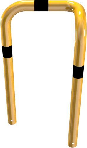 Anti-nudge hoop 90° one sided- deep version steel tube Ø 76 mm yellow / black