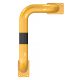 Anti-nudge hoop 90° one sided- deep version steel tube Ø 76 mm yellow / black