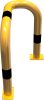 Anti-nudge hoop 90° one sided- deep version steel tube Ø 76 mm yellow / black