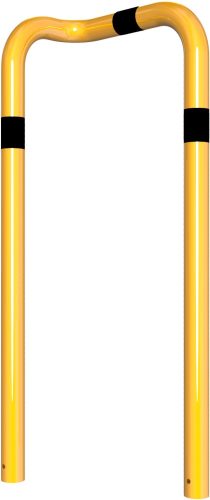 Anti-nudge hoop 90° one sided- deep version steel tube Ø 76 mm yellow / black
