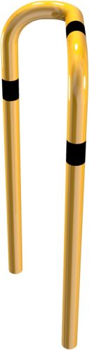 Anti-nudge hoop 90° one sided- deep version steel tube Ø 76 mm yellow / black