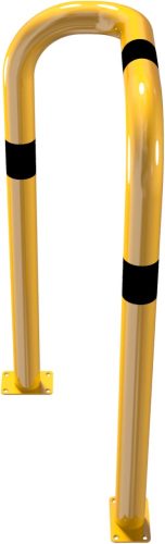 Anti-nudge hoop 90° one sided- deep version steel tube Ø 76 mm yellow / black