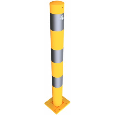 Korlátoszlop talpas Ø89 mm -  eltávolítható - sárga / fekete