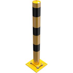 Korlátoszlop talpas Ø76 mm -  elhajló - sárga / fekete
