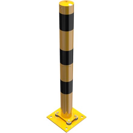 Korlátoszlop talpas Ø76 mm -  elhajló - sárga / fekete