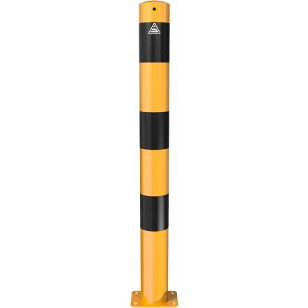 Korlátoszlop talppal Ø89 x 2,9 mm - sárga / fekete