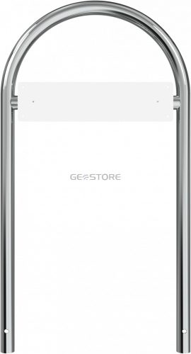 Stainless steel round hoop Ø 48 mm - with cross bar and parking sign - for casting in concrete