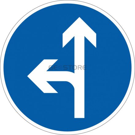 Kötelező haladási irány (egyenesen és balra)